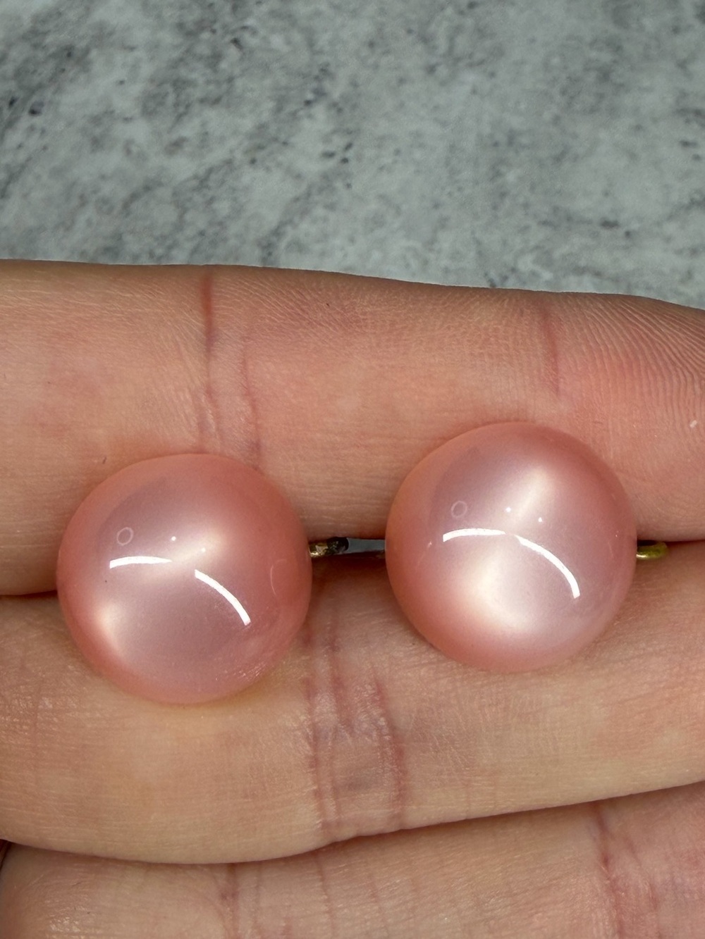Vintage Moonglow Screw Back Earrings Pink Moon Glow Jewelry